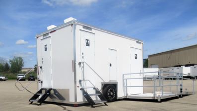 Exterior of 2 Stall ADA Shower trailer with ramp - The Lavatory Utah