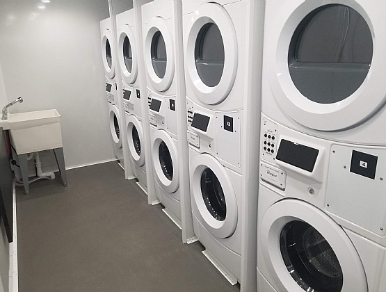 Inside View of Luxury Laundry Trailer Rental Salt Lake City, St. George & Sandy, Provo, Orem, West Jordan, West Valley City, Stockton - The Lavatory Utah
